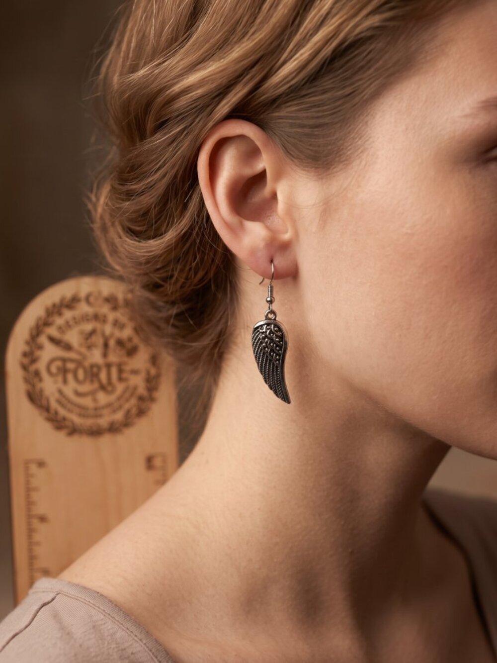 Silver Angel Wing Dangle Earrings | Gothic Boho Celestial Jewelry